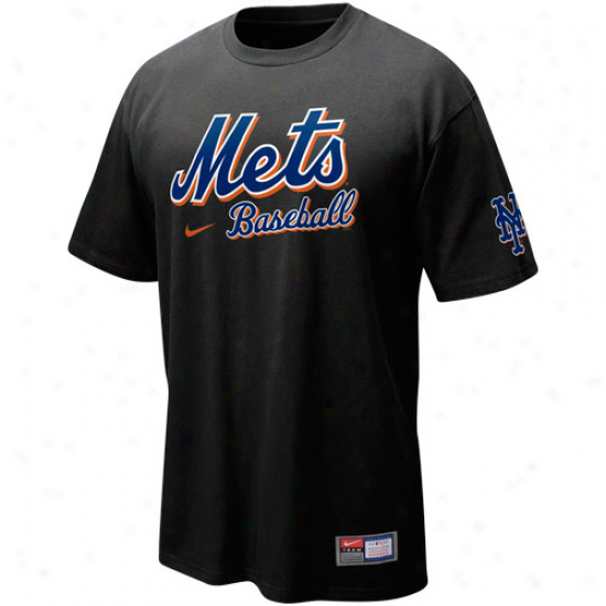 Nike New Yo5k Mets Black 2011 Mlb Practice T-shirt