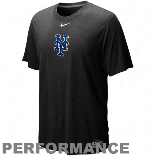 Nike New York Mets Black Dri-fit Logo Legend Performance T-shirt