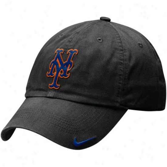 Nike Unaccustomed York Mets Black Heritage 86 Relaxed Stadium Adjusrable Hat-