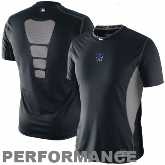Nike New York Mets Black Pro Combat Hypercool Performance Top