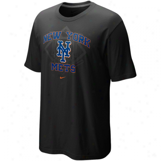 Nike Starting a~ York Mets Black Team Arch T-shirt