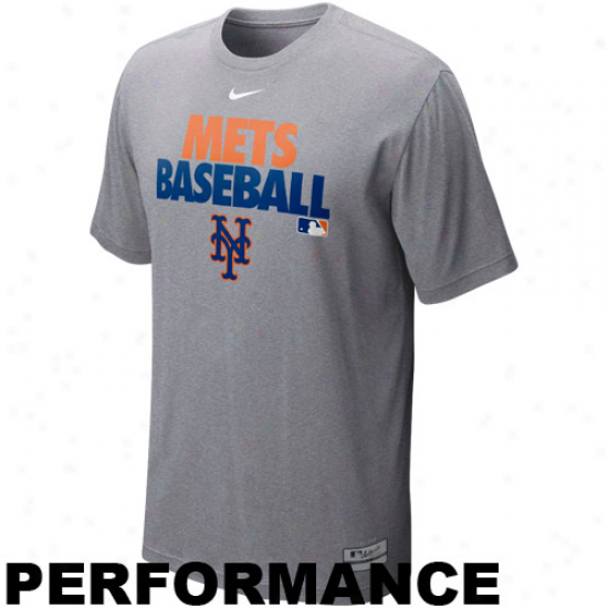Nike New York Mets Graphic Dri-fit Performance T-shirt - Ash