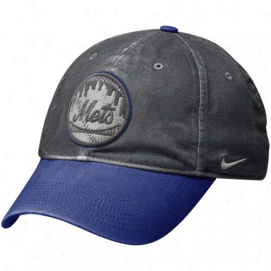 Nike New York Mets Graphite-royal Blue Legacy 91 Circus Catch Flex Fit Hat