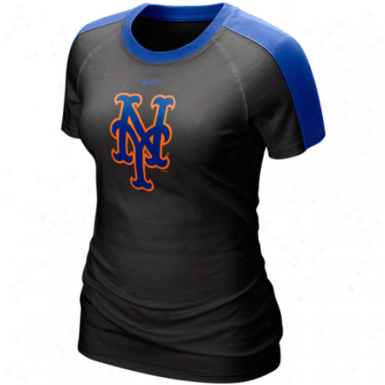 Nike New York Mets Ladies Bllack 2011 Centerfiele T-shirt