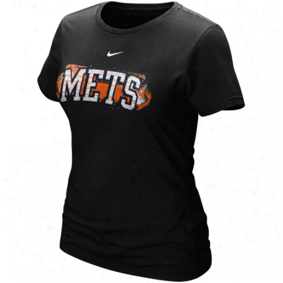 Nike New York Mets Ladies Black Seasonal Arch T-shirt