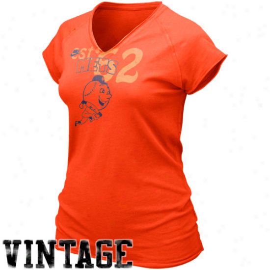Nike New York Mets Ladies Orange Cooperstown Classic Full Zip Hoody Sweatshirt