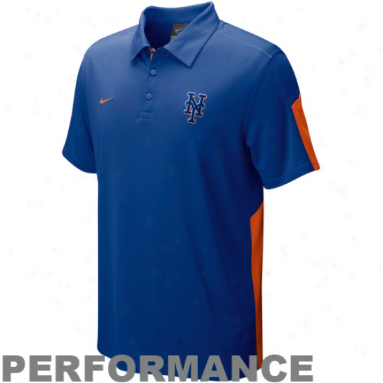 Nike New York Mets Royal Blue Authentic Assemblage Dri-fit Performance Polo