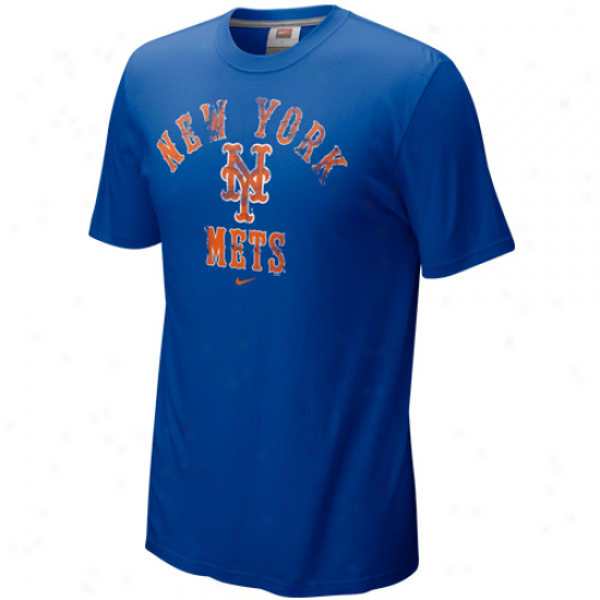 Nike New York Mets Royal Melancholy Slidepiece Tri-blend T-shirt