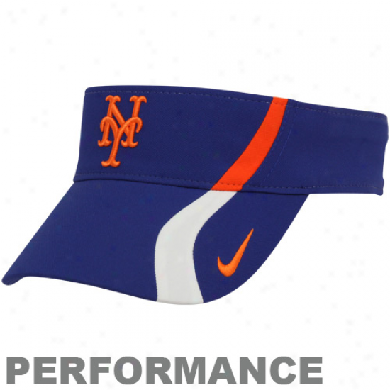 Nike New York Mets Royal Blue Throw Over Dri-fit Adjustable Performancw Visor