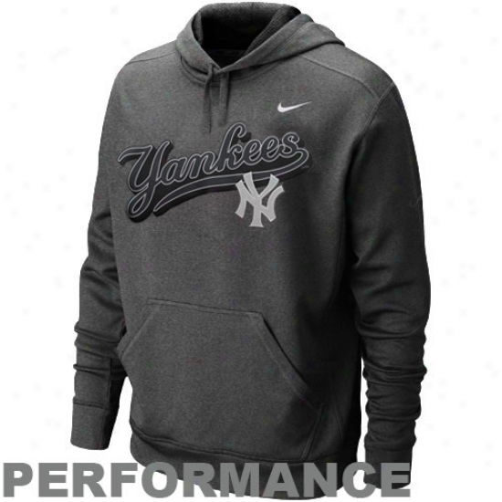 Nike New York Yankees Charcoal Ko Performance Pullover Hoodie Sweatshirt