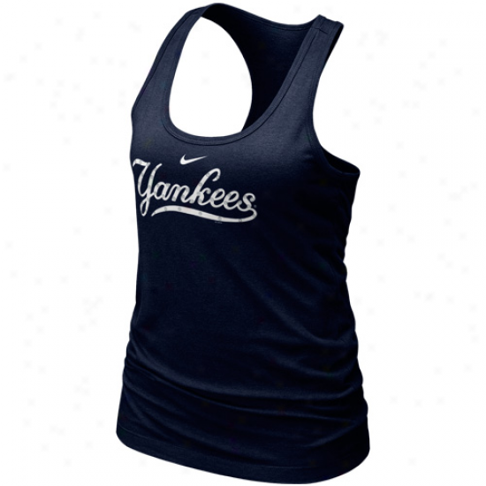 Nike NewY ork Yankees Ladies Navy Livid Mlb Bling Pr3mium Racerback Tank Top