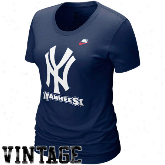 Nike New York Yankees Ladies Navy Blue On Deck T-shirt