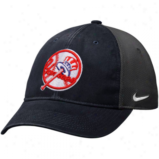 Nike New York Yankees Bequest 91 Swoosh Flex Fit Hat - Navy Blue