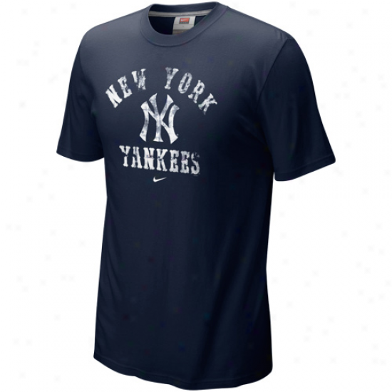 Nike New York Yankees Navy Blue Slidepiece Tri-blend T-shirt