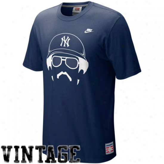 Nike New York Yajkees Reggie Jackson Navy Blue Hair-itage T-shirt