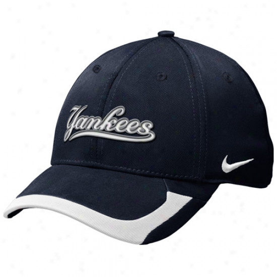 Nike New York Yankees Tactile Ii Legacy 91 Swoosh Flex Fit Hat - Navy Blue