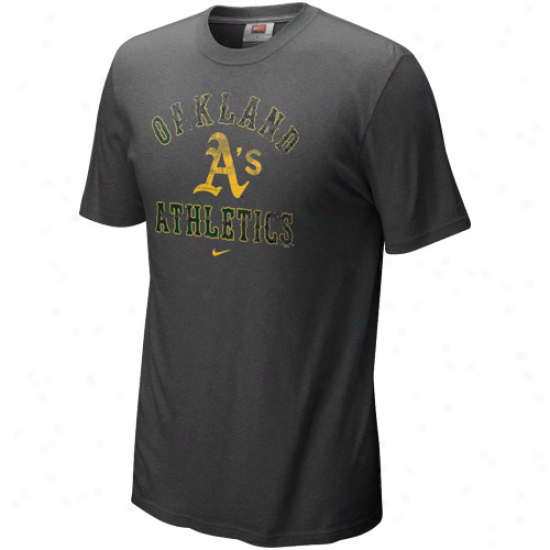 Nike Oakland Athletics Charcoal Slidepiece Tri-blend T-shirt