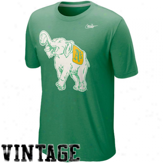 Nike Oakland Athletics Cooperstown Blended Logo Tri-blend T-shirt - Kelly Green