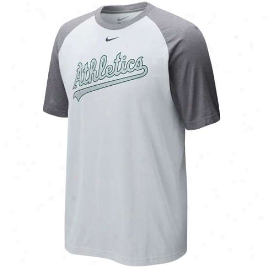 Nike Oakland Athlstics Cup Of Cofffee Raglan T-shirt - White-ash