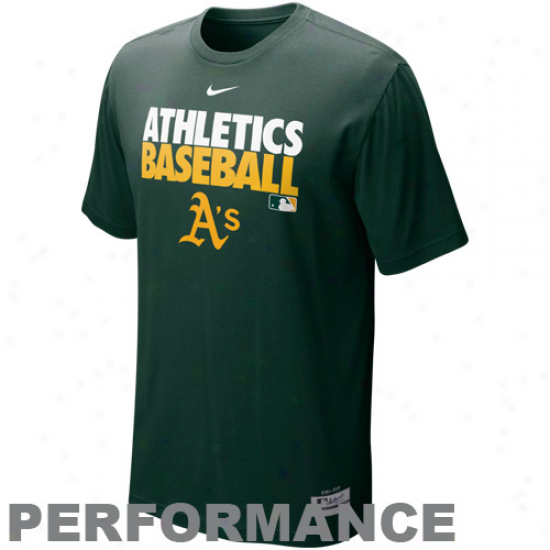Nike Oakland Athletics Graphic Dri-fit Performnce T-shirt - Green