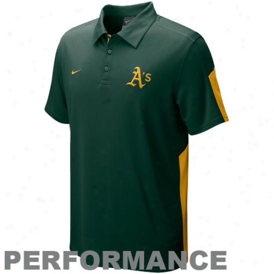 Nike Oakland Athletics Unseasoned Authentic Collection Dri-fit Performance Polo