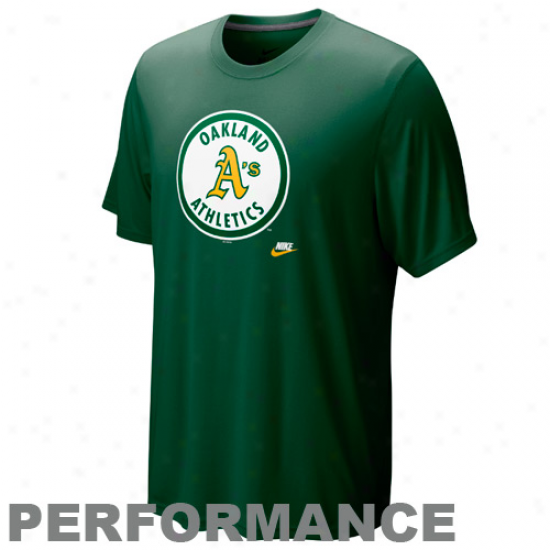 Nike Oakland Athletics Green Dri-fit Legend Vintage Performance T-shirr