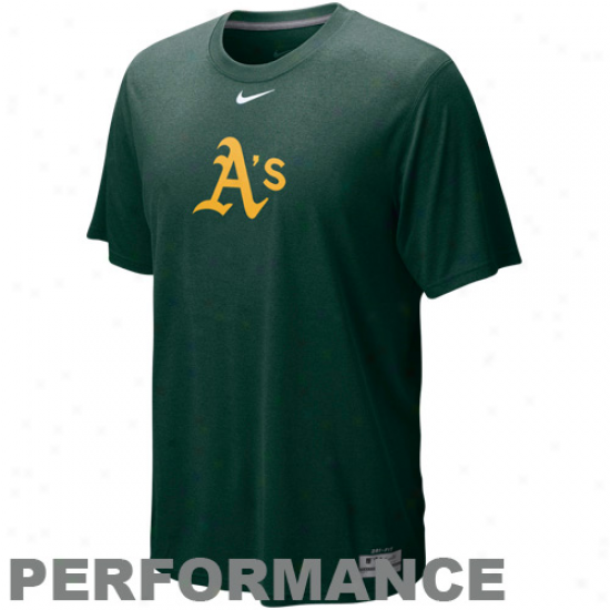 Nike Oakland Athlwtics Green Dri-fit Logo Legend Performance T-shirt