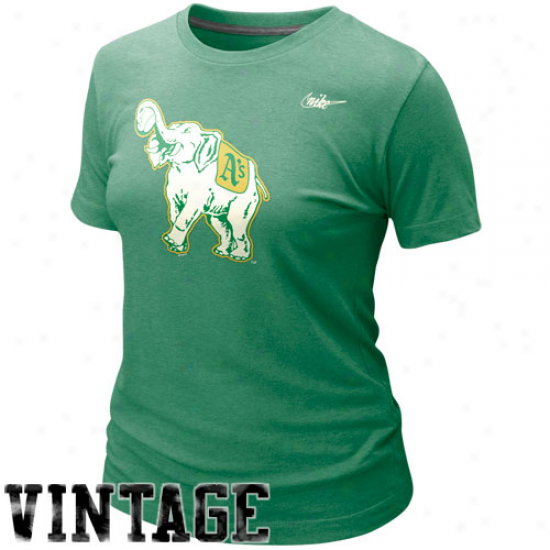 Nike Oakland Athletcs Ladies Blended Graphic Tri-blend T-shirt - Green