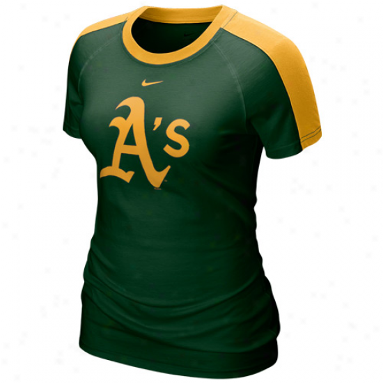 Nike Oakland Athletics Ladies Green Center Field T-shirt