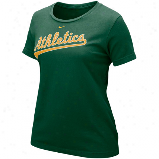 Nike Oakland Athletics Ladies Wordmark T-shirt - Green