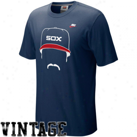 Nike Ozzi Guillen Cihcago White Sox Hair-itage T-shirt - Navy Blue