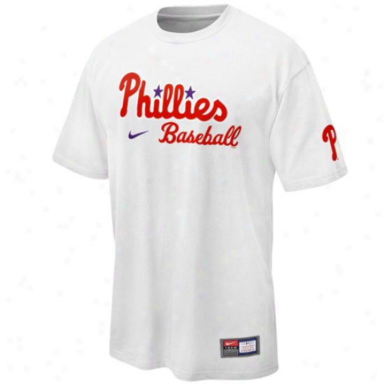 Nike Philadelphia Phillies 2011 Mlb Practice T-shirt - Wht3