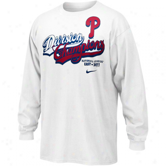 Nike Philadelphia Phillies 2011 Nl East Division Champions Long Sleeve T-shirt - White