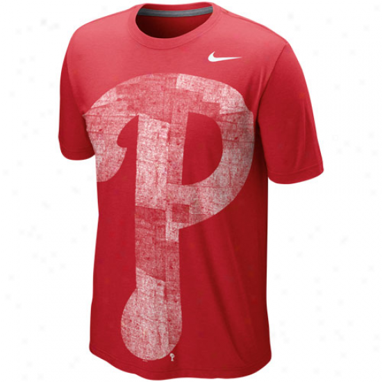 Nike Philadelphia Phillies Big Logo Tri-blend T-shirt - Red