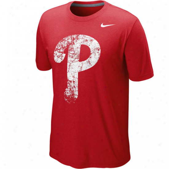 Nike Philadelphia Phillies Blended Graphic Tri-blend T-shirt - Royal Blue