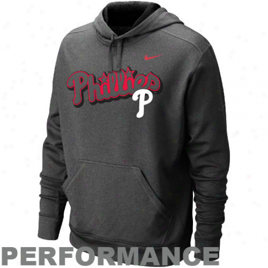 Nike Philadelphia Phillies Charcoal Ko Performance Pullover Hoodie Sweatshirt