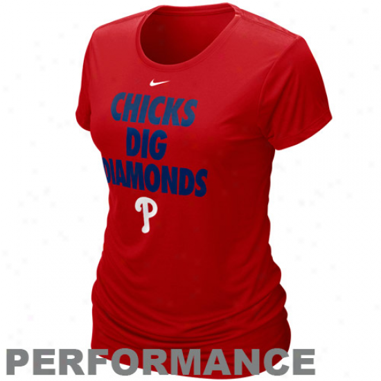 Nike Philadelphia Phillies Ladies Chicks Dig Diamonds Red Performance T-shirt