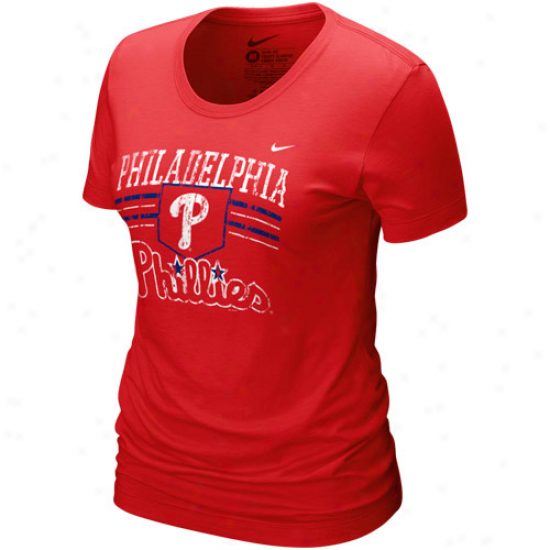 Nike Philaselphia Phillies Ladies Home Field Tri-blend T-shirt - Red