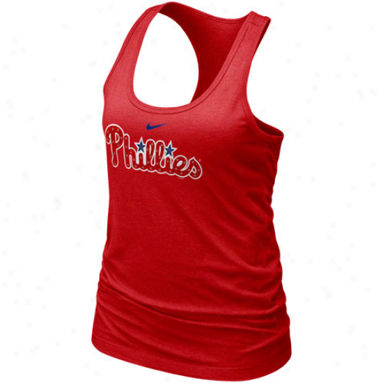 Nike Philadelphia Phillies Ladies Red Mlb Bling Premium Racerback Tank Top