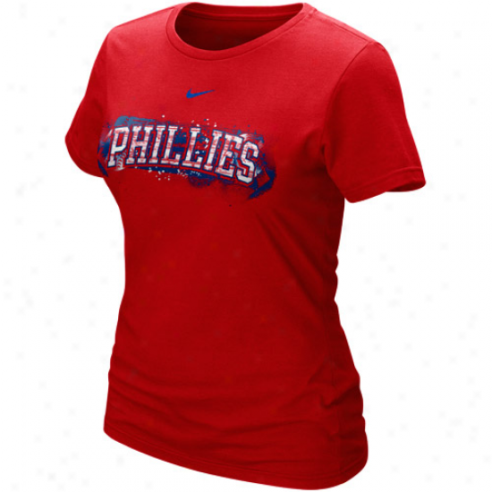Nike Philadelphja Phillies Ladies Red Seasonal Arch T-shirt