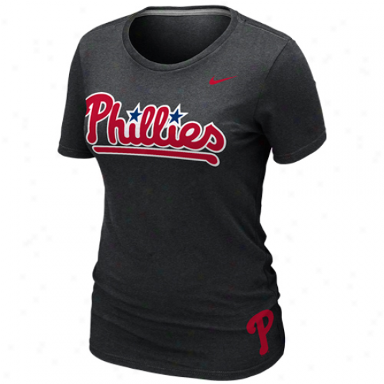 Nike Philadelphia Phillies Ladies Seasonal Graphic T-shirt - Black