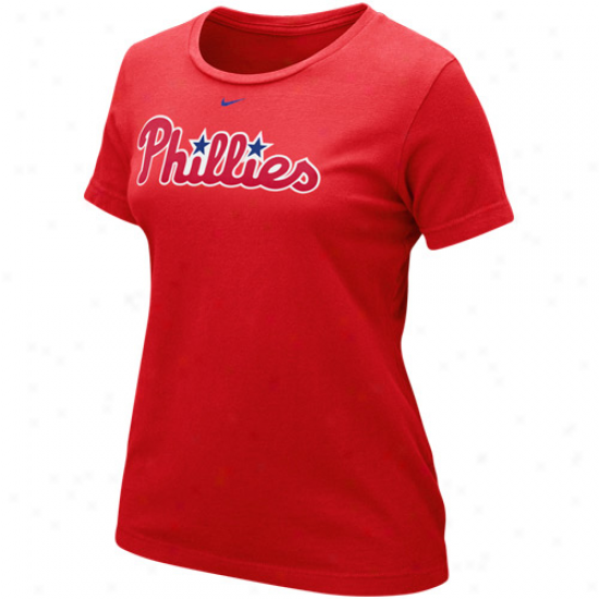 Nike Philadelphia Philpes Ladies Wordmark T-shirt - Red