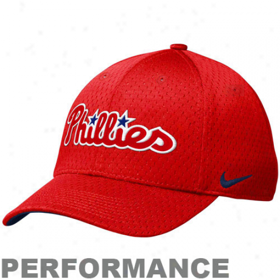Nike Philadelphia Phillies Legacy 91 Mesh Swoosh Flex Fit Performance Hat - Red