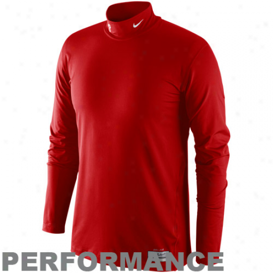 Nike Pholadelphia Phillies Pro Combat Core Mock Turtleneck Long Sleeve Performance T-shirt - Red