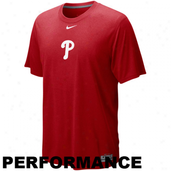 Nike Philadelphia Phillies Red Dri-fit Logo Legend Performance T-shirt