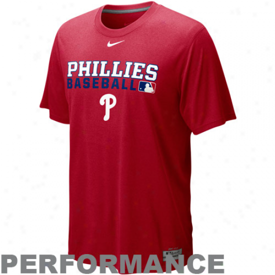 Nike Philadelphia Phillies Red Dri-fit Team Issue Legend Performance T-shirt