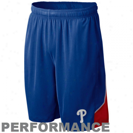 Nike Philadelphia Phillies Royal Blue Mlb Authentic Collection Performance Training Shorts