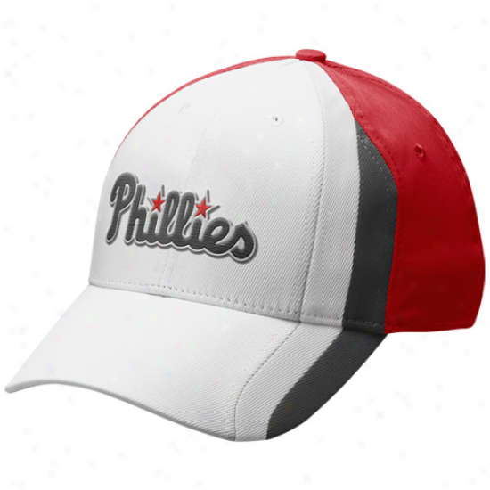 Nike Philadelphia Phillies White-red Tactile Bequest 91 Swoosh Flex Hat