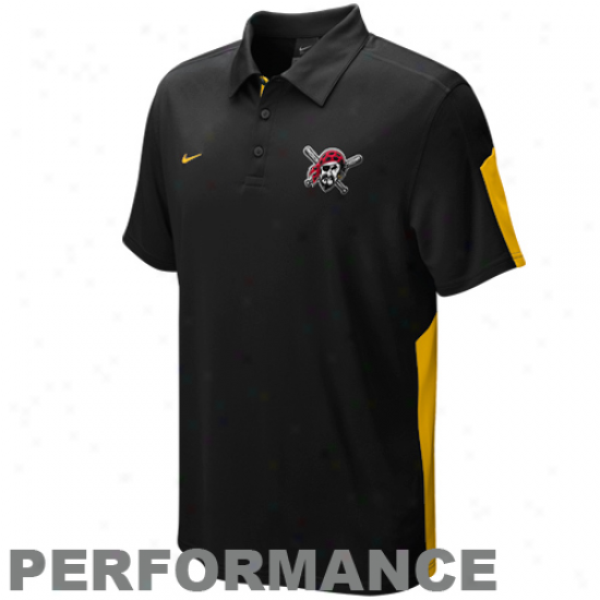 Nike Pittsburgh Pirates Black Authenric Collection Dri-fit Performance Polo