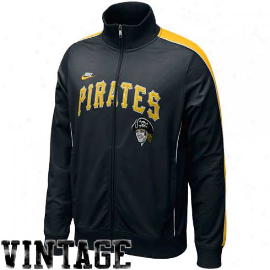 Nike Pittsburgh Pirates Black Play At Third Cooperstown Full Zip Track Jacket